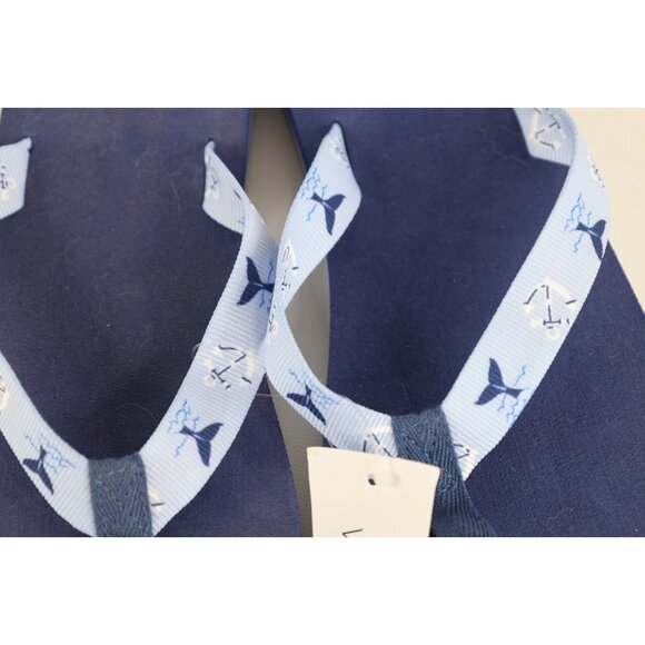 Deadstock Vtg Y2K Vera Bradley Womens Large 9 10 Whale Anchor Flip Flops Sandals - Picture 2 of 5